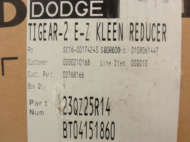 Dodge 23QZ25R14; Gear Reducer RA; 25:1 Ratio; 1.65 Hp Input
