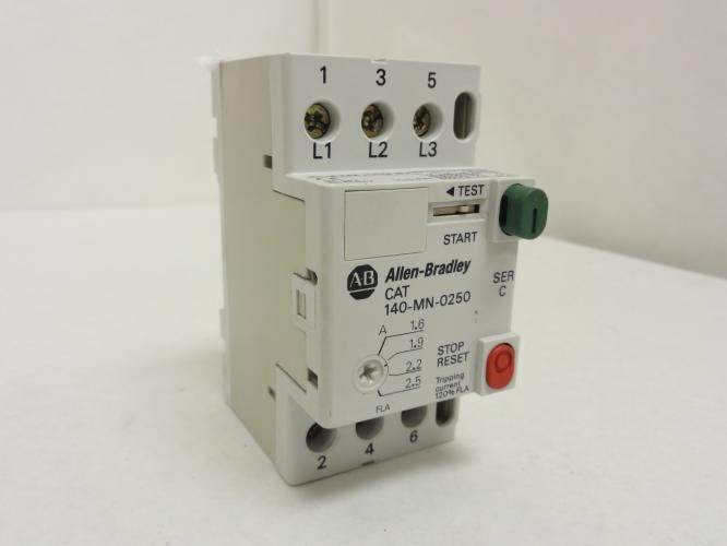 Allen-Bradley 140-MN-0250; Manual Starter 1.6~2.5A; 3P; 600VAC; SER:D