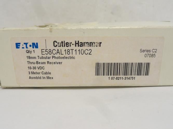 Cutler-Hammer E58CAL18T110C2; Photo Sensor; 10-30VDC; 3m Wire