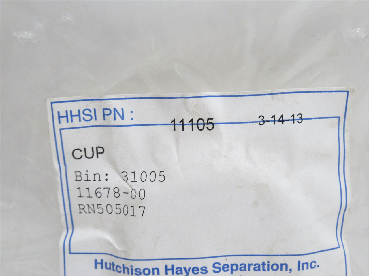 Hutchison 11105; Alfa Laval Cup 11678-00; SS; 1-1/16"ID