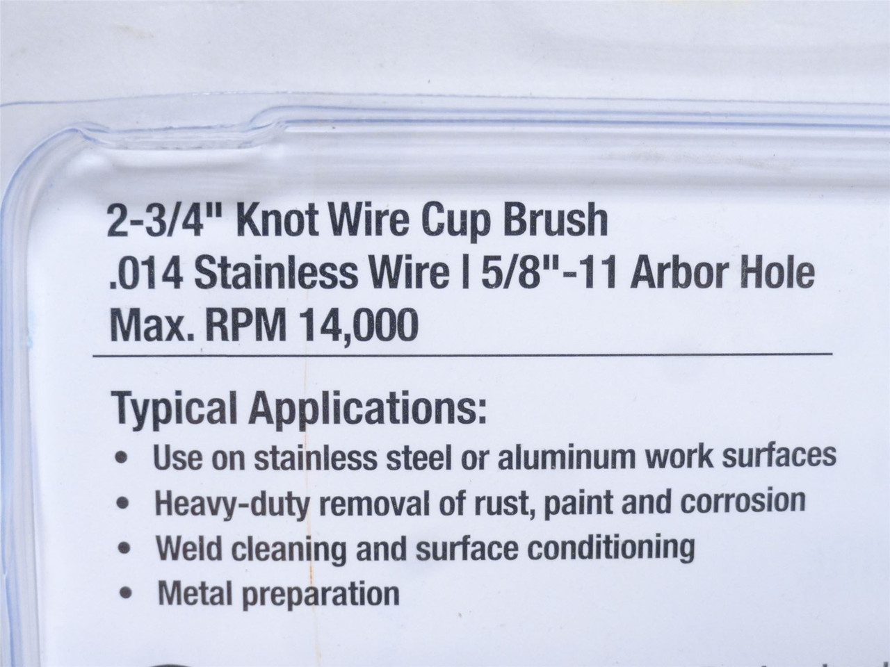 Radnor 64000356; Knot Wire Cup Brush; SS;  2-3/4" x 5/8"-11