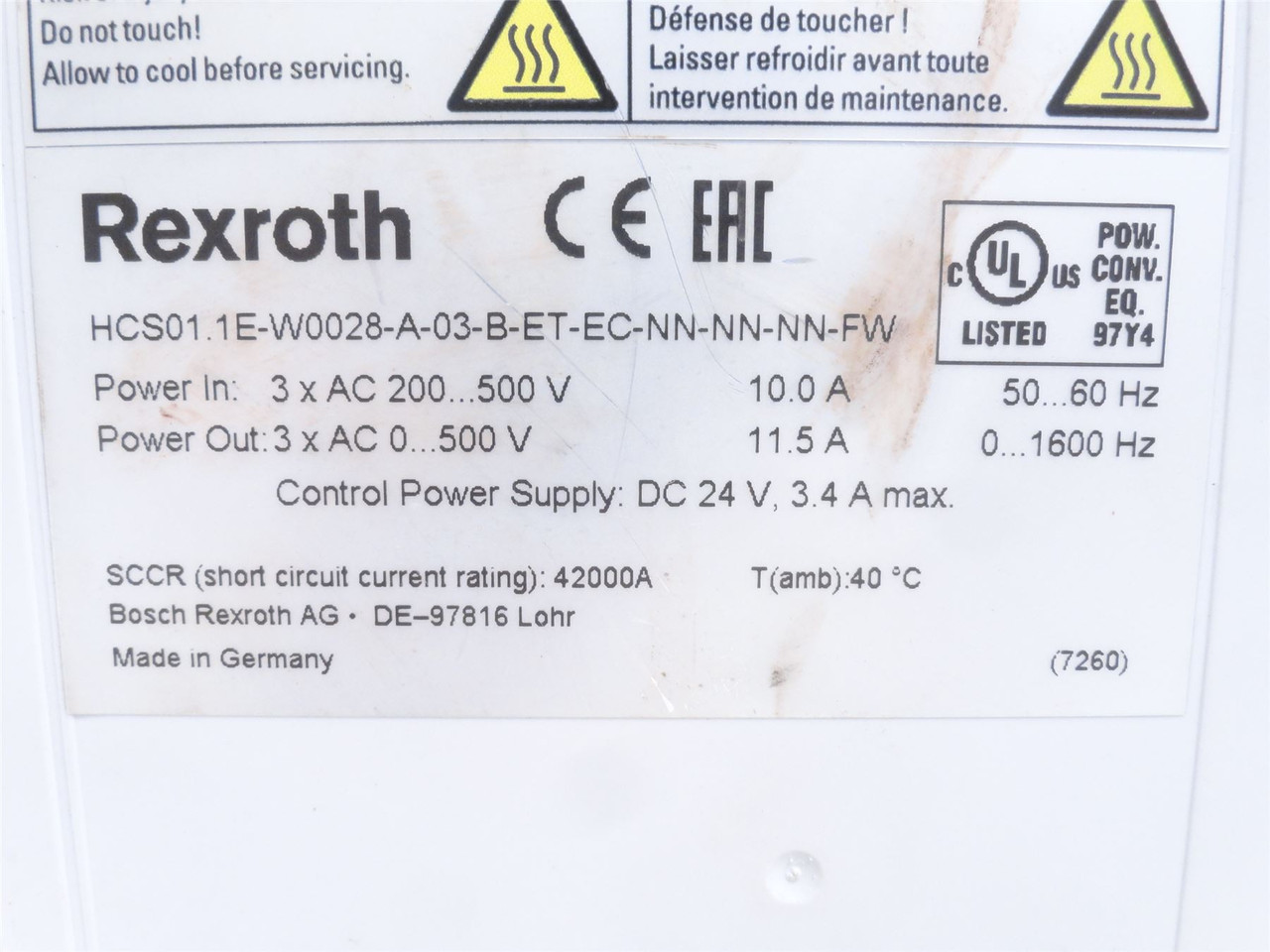 Rexroth HCS01.1E-W0028-A-03-B-ET-EC-NN-NN-NN-FW; Servo Drive
