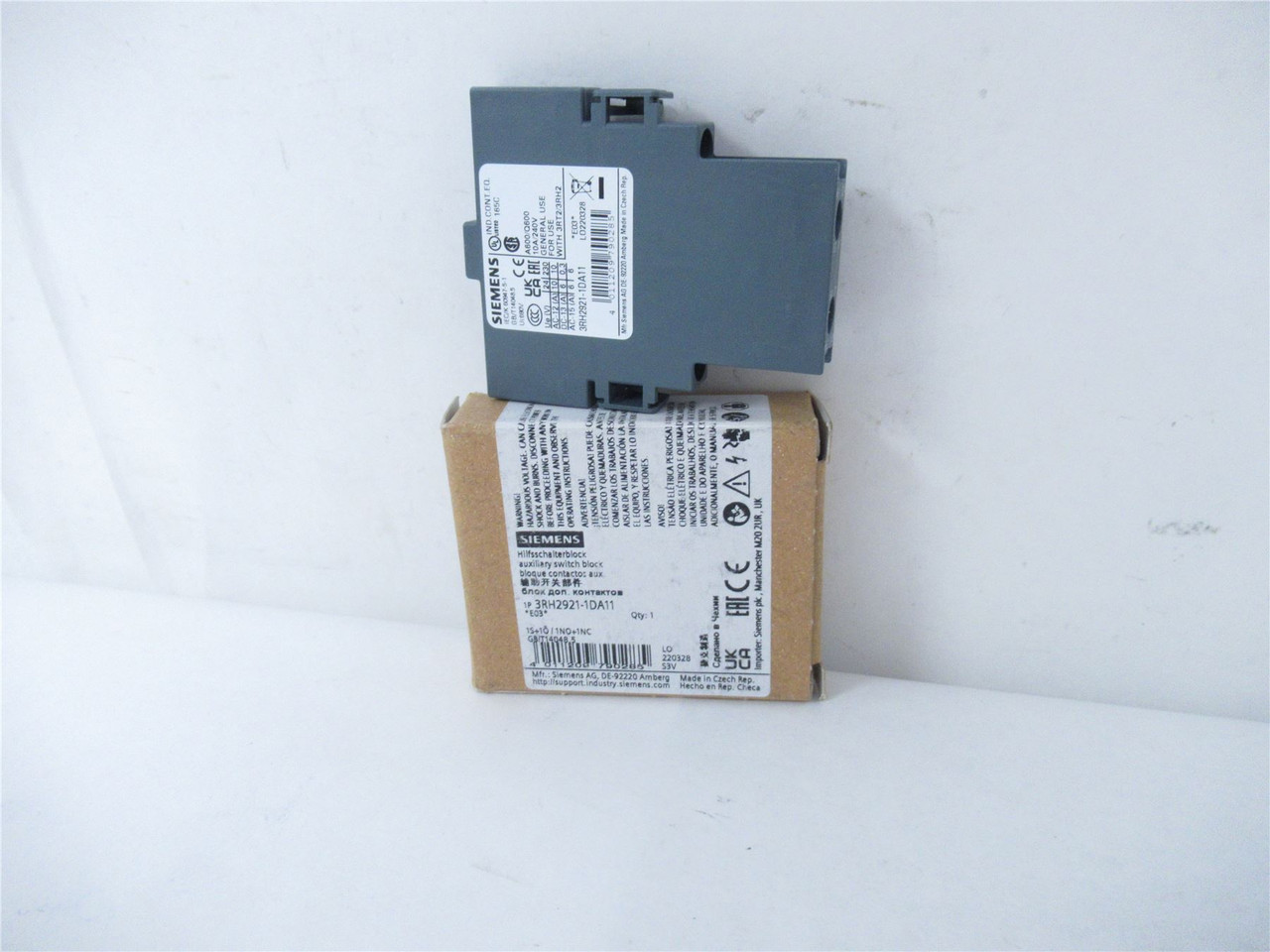 Siemens 3RH2921-1DA11; Aux Contact Block 2 Contacts 600 VAC