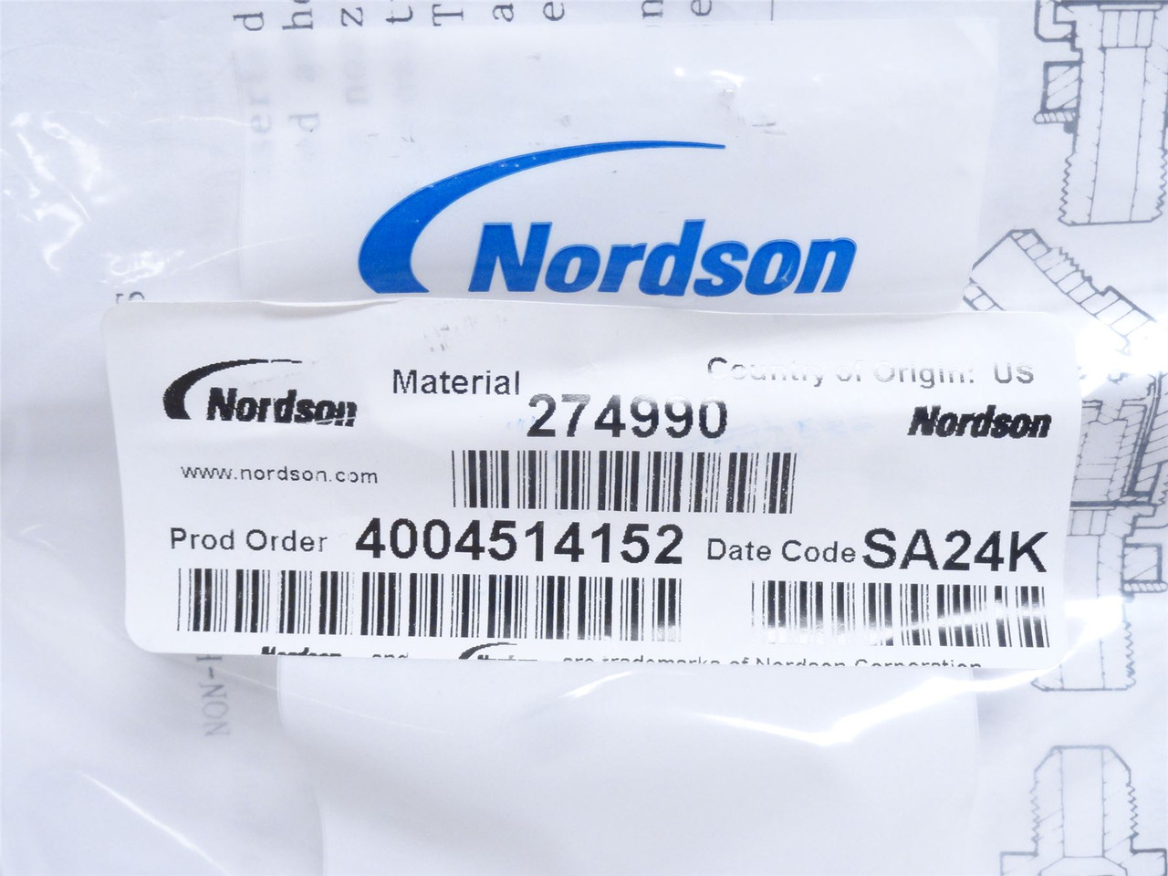 Nordson 274990; Hot Melt Head Inline Filter; 45Deg; 100 Mesh
