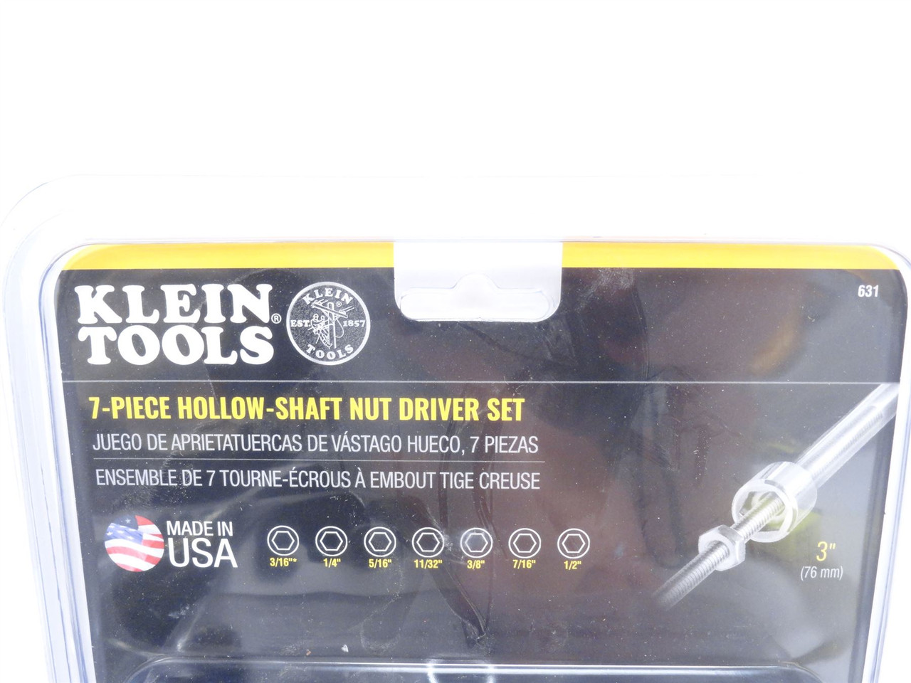 Klein Tools 631; Hollow Shank Nut Driver Set; Standard