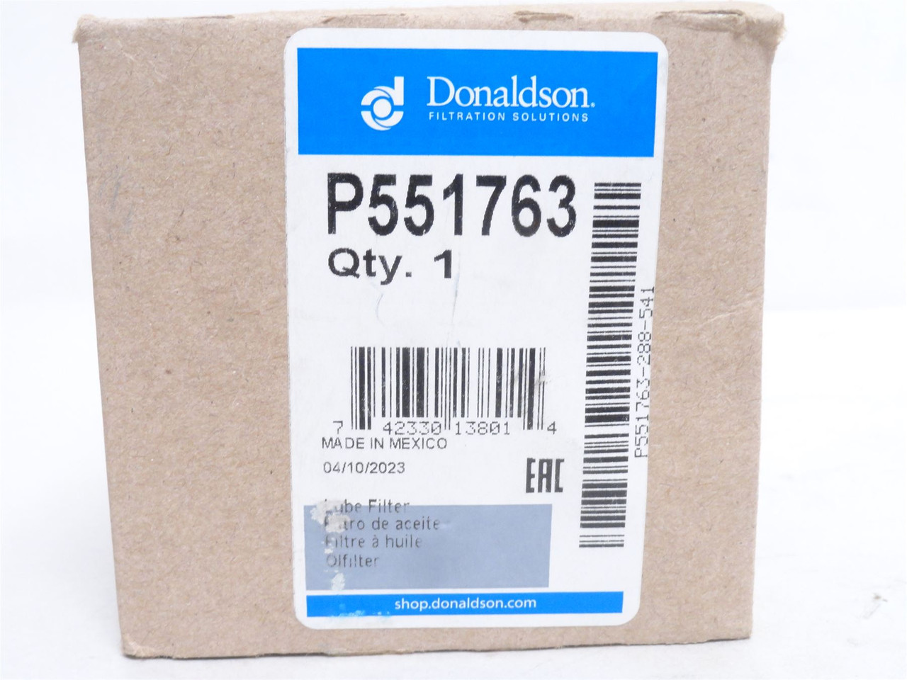 Donaldson P551763; Spin-On Hydraulic Filter; 3/4-16 UN Thread