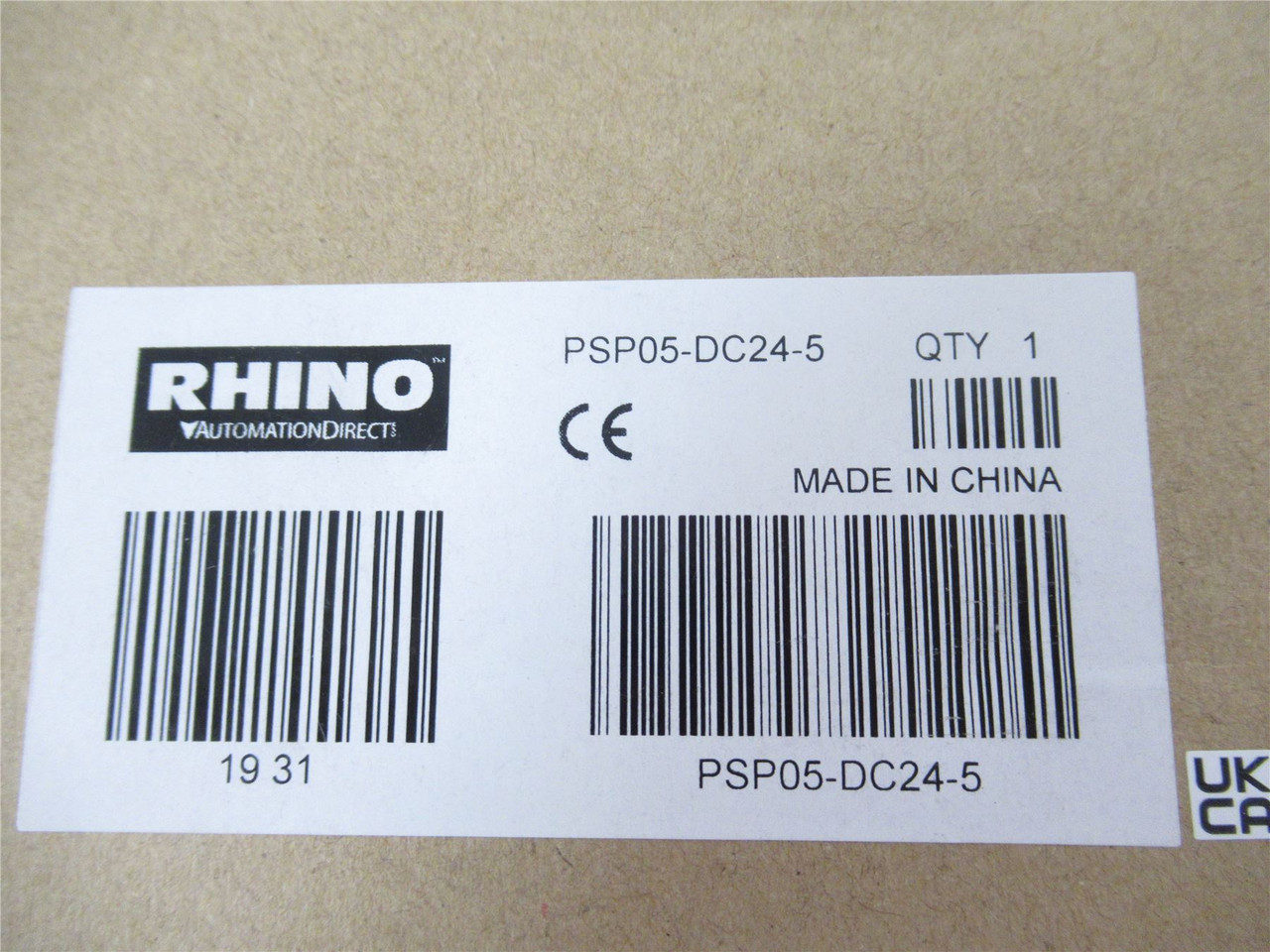 Automation Direct PSP05-DC24-6; RHINO Power Supply 5VDC 5Aout