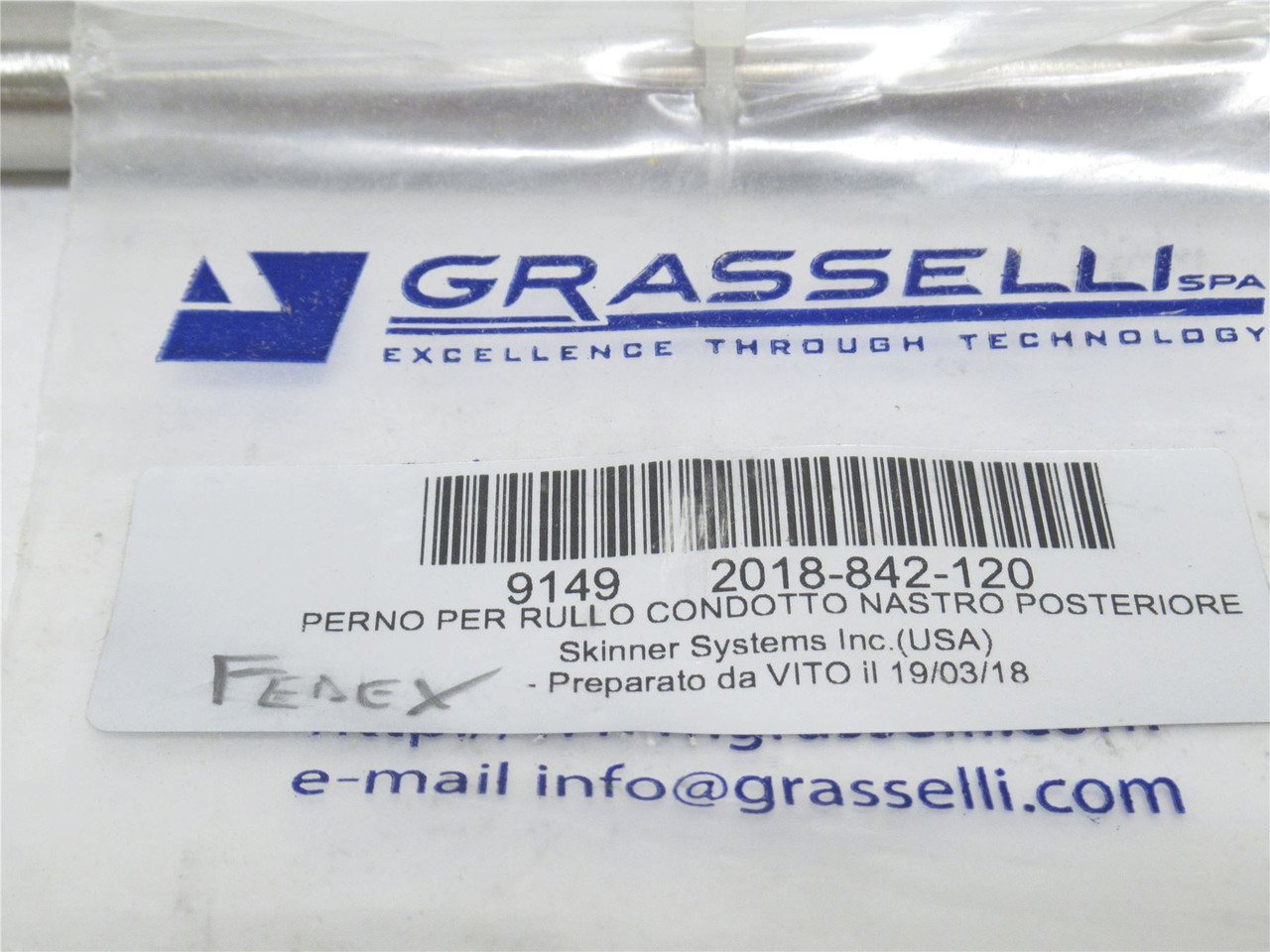 Grasselli 9149; Idle Roller Pin NSL600; 17mmOD x 25-3/4" Long
