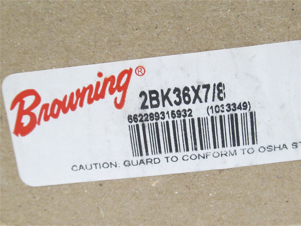 Browning 2BK36-7/8; V-Belt Pulley; 2Gr; 7/8"ID x 3-3/4"OD