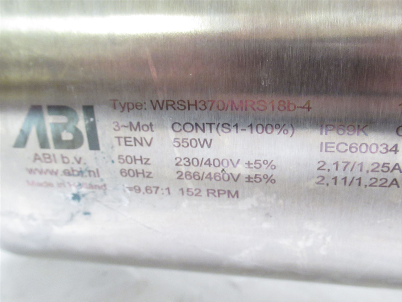 Baader 268332; AC Gearmotor; 9.67:1 Ratio; 0.55Kw; 266/460V