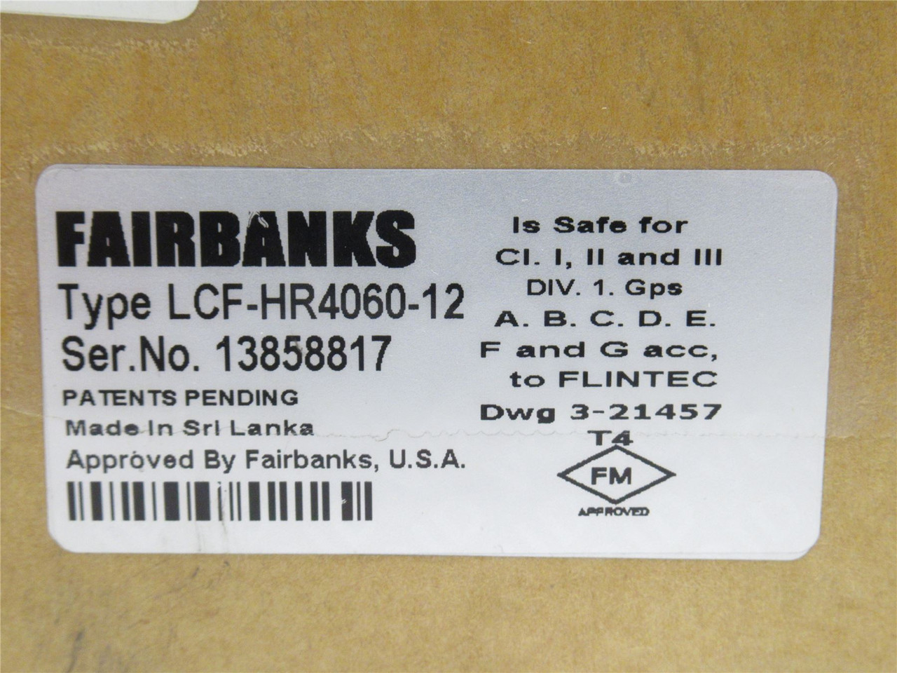 Fairbanks LCF-HR4060-12; Beam Load Cell; 1000LB