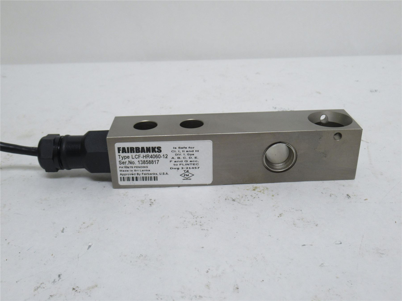 Fairbanks LCF-HR4060-12; Beam Load Cell; 1000LB