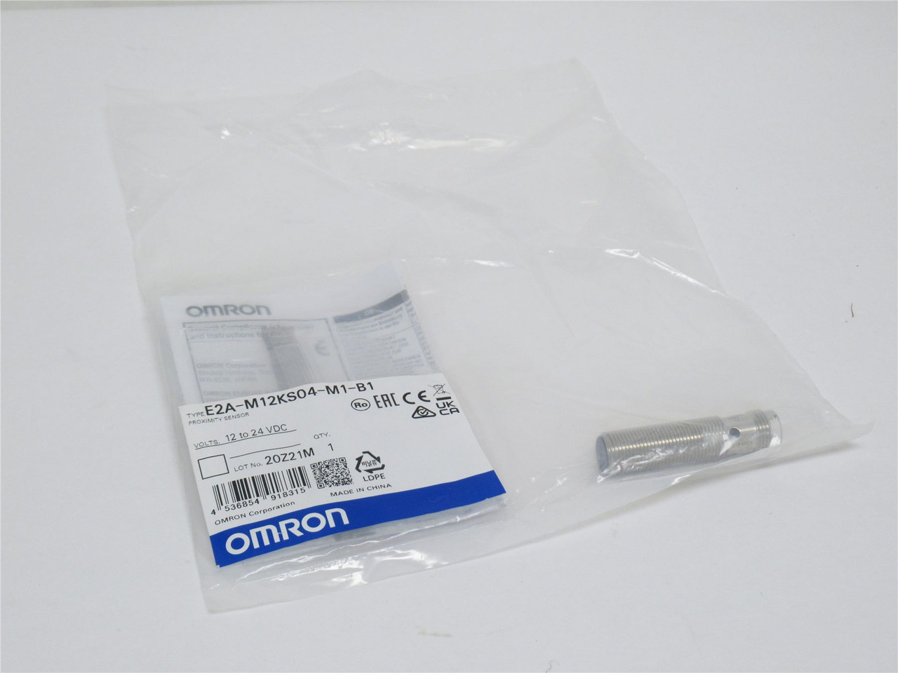 Omron E2A-M12KS04-M1-B1; Prox Sensor; 12-24VDC; 4mm Range