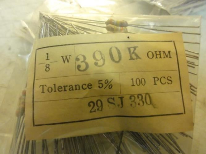 MFG- MDL-Unkn80971; LOT-400; Resistors; 390k Ohms; 1/8W