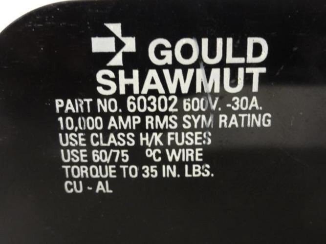 GOULD 60302; Fuse Block; -30Amp; 600V