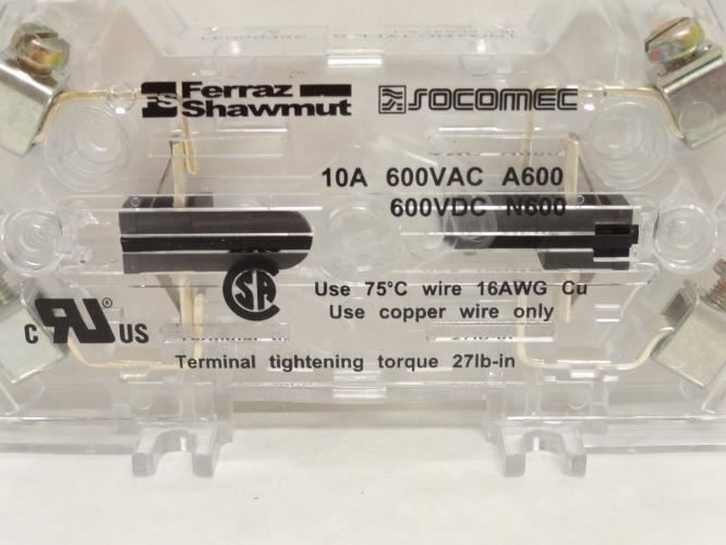 Mersen AC5; Auxiliary Contact Kit; 1-NO; 1-NC; 10A; 600VAC
