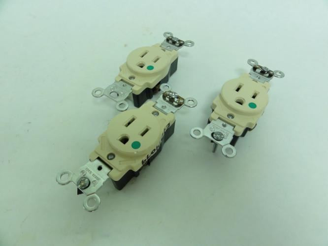 Leviton NOM057; Lot-3 Receptacles; 15A; 125V