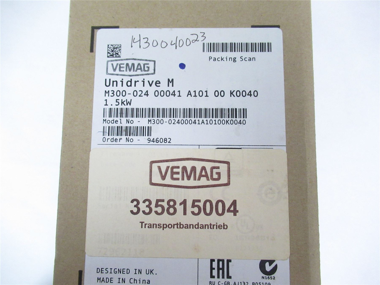 Vemag M300-024 0041 A101 00 K0040; AC Drive 2HP 450VAC 4.1A