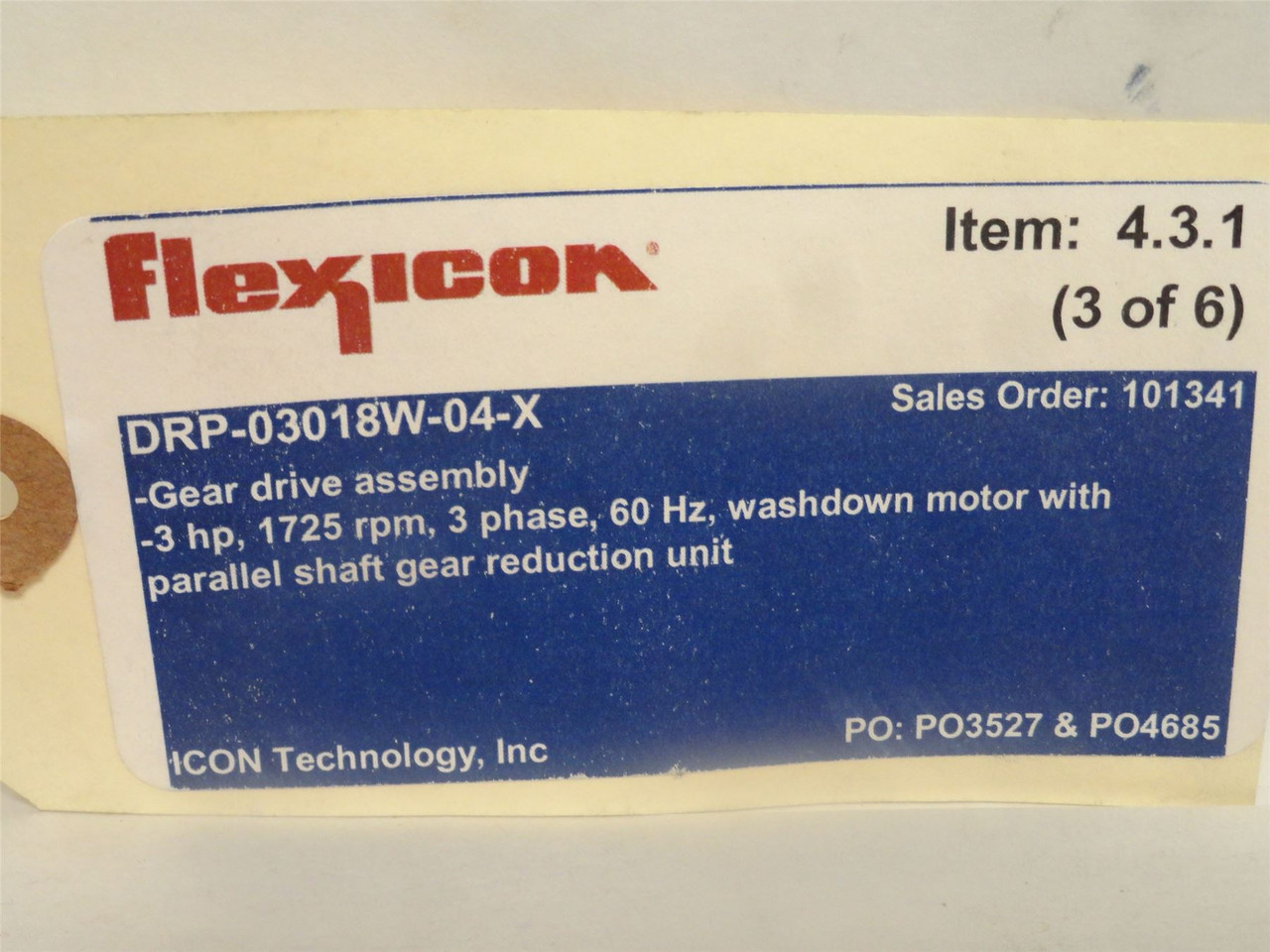 Flexicon DCT1-S3-X; Transition Discharge; 8" Stub Outlet 3/2HP