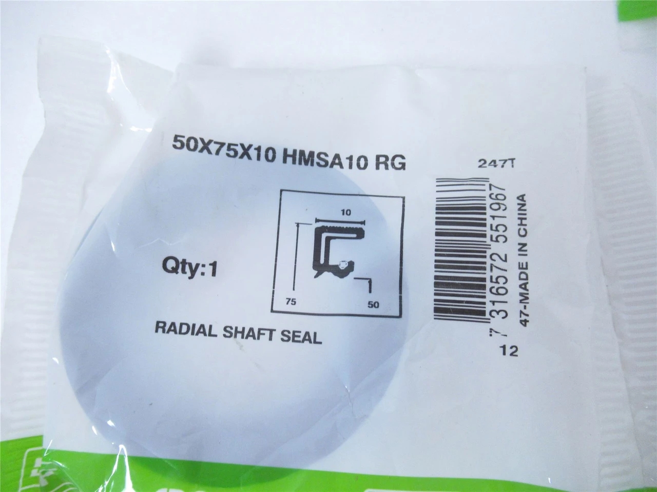 SKF 50X75X10HMSA10RG; Lot-6 Radial Shaft Seal 50x75x10