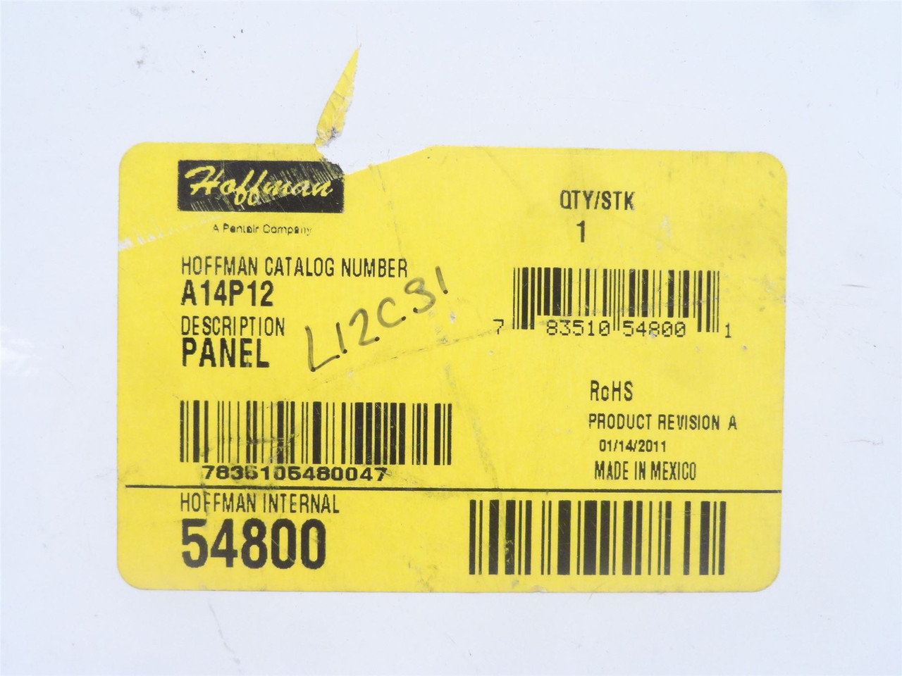 Hoffman A14P12; Junction Box Panel; 14 x 12; White; Mild Steel