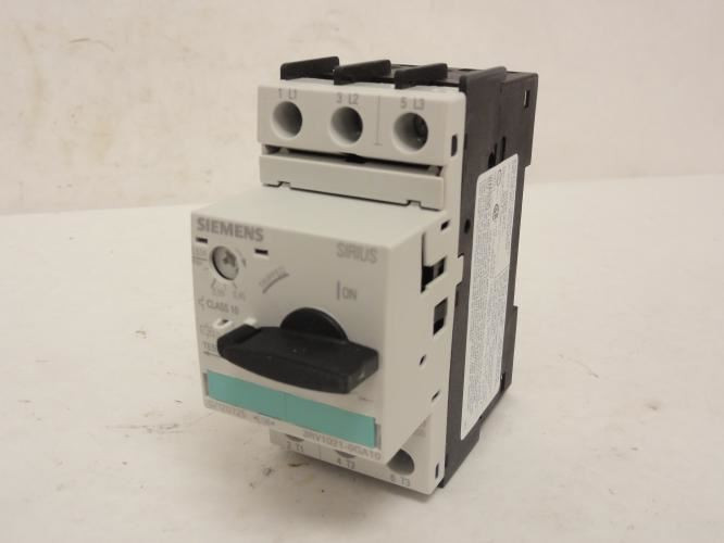 Siemens 3RV1021-0GA10; Motor Protector 0.45-0.63A; 3P; 600V