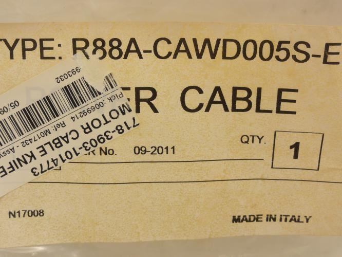 Omron R88A-CAWD005S-E; Sigma II Power Cable; 5m Long; 4-Wire