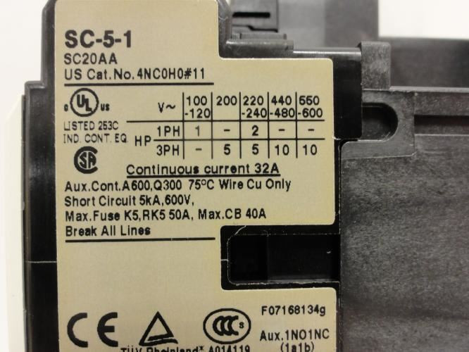 Fuji SW-5-1/2E; Starter 2.8-4.2A 3P 600V Coil: 110-120VAC