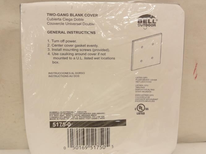 Bell 5175-0; Weatherproof Cover; 2-Gang; Grey