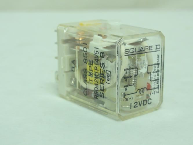 Square D 8501-RSD42M1P14V51; Relay; 10A; 240VAC; Coil: 12VDC