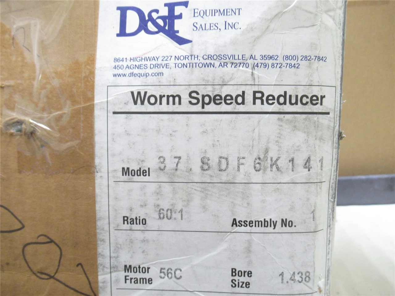Sterling 37.SDF6K141; Washdown Gearbox; 0.883HP; 60:1 Ratio