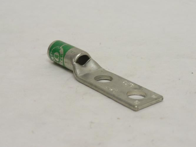 MFG- 54208; Copper Crimp Connector # 1AWG; 2-Hole; 5/16" Stud