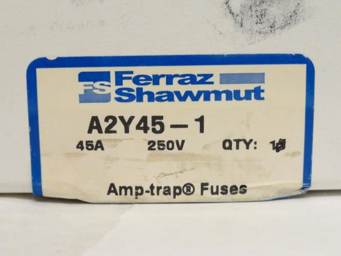 Ferraz A2Y45-1; Amp-Trap Fuse; 45A; 250VAC; 500VDC; Type: 1