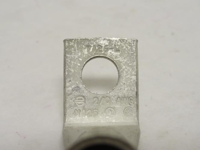 Burndy YA26L90; Compression Lug; 90Deg; 2/0 AWG; 3/8" Stud