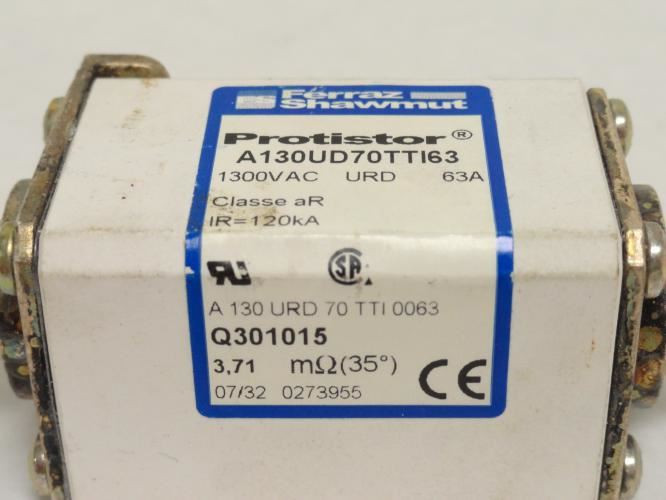 Ferraz Q301015; Long Body Square Fuse; 63A; 1300VAC
