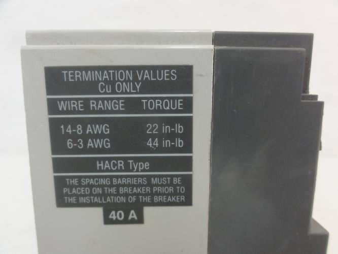 ABB S1N040TLA; Circuit Breaker; 40A; 3P; 277/480VAC