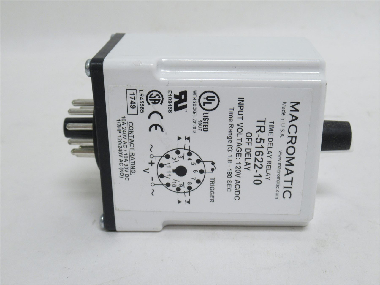 Allen-Bradley TR-51622-10; Time Delay Relay; 1.8s-180s; 11-Pin