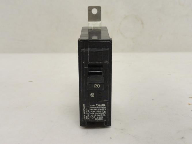 Siemens B120; Circuit Breaker 20A; 1P; 120VAC