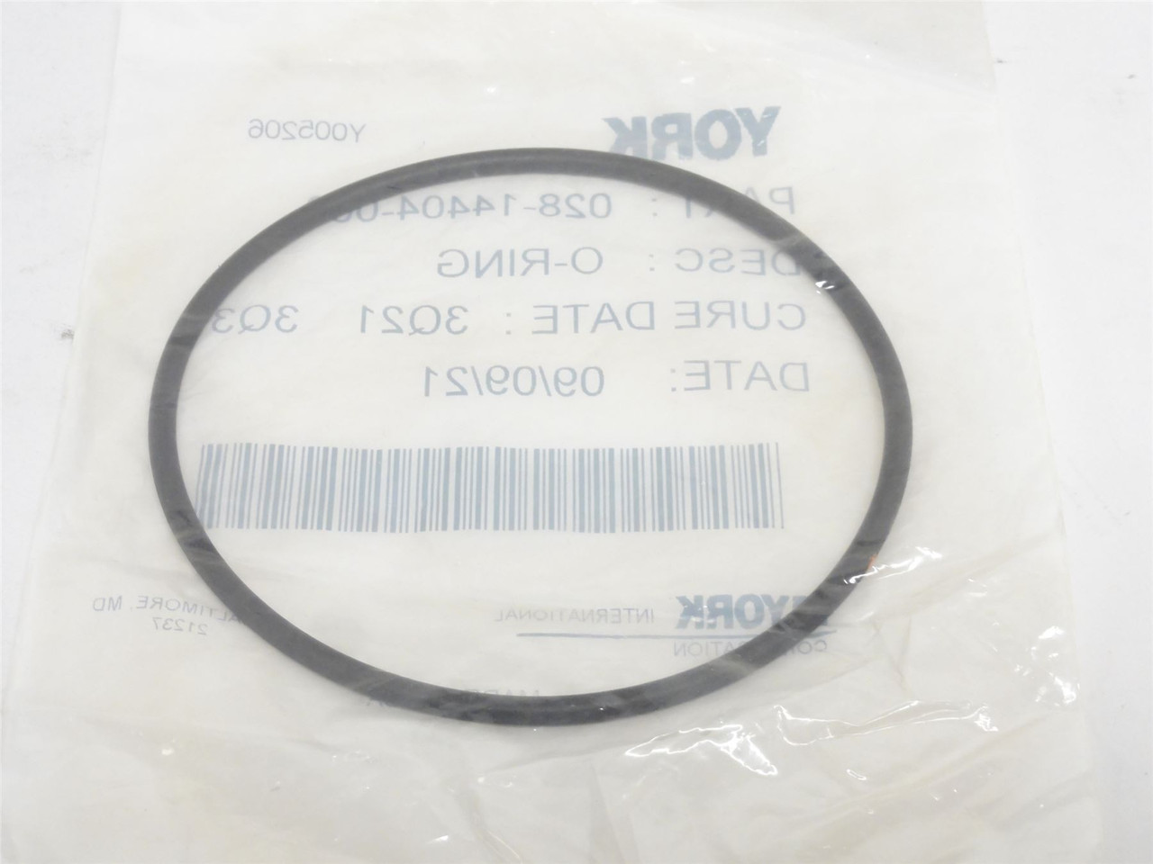 York 028-14404-000; Filter O-Ring 3-1/2"ID x 3-3/4"OD