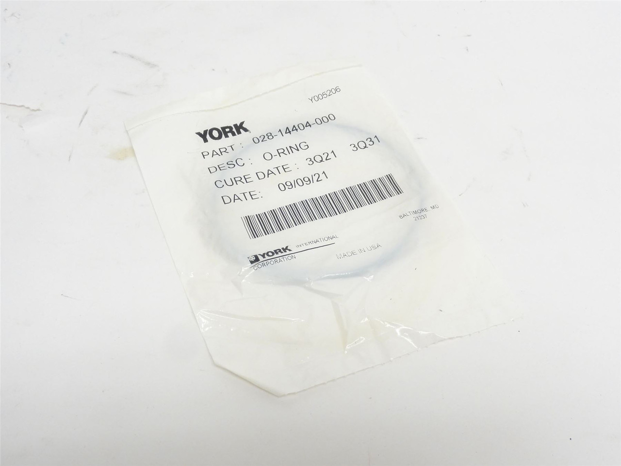 York 028-14404-000; Filter O-Ring 3-1/2"ID x 3-3/4"OD