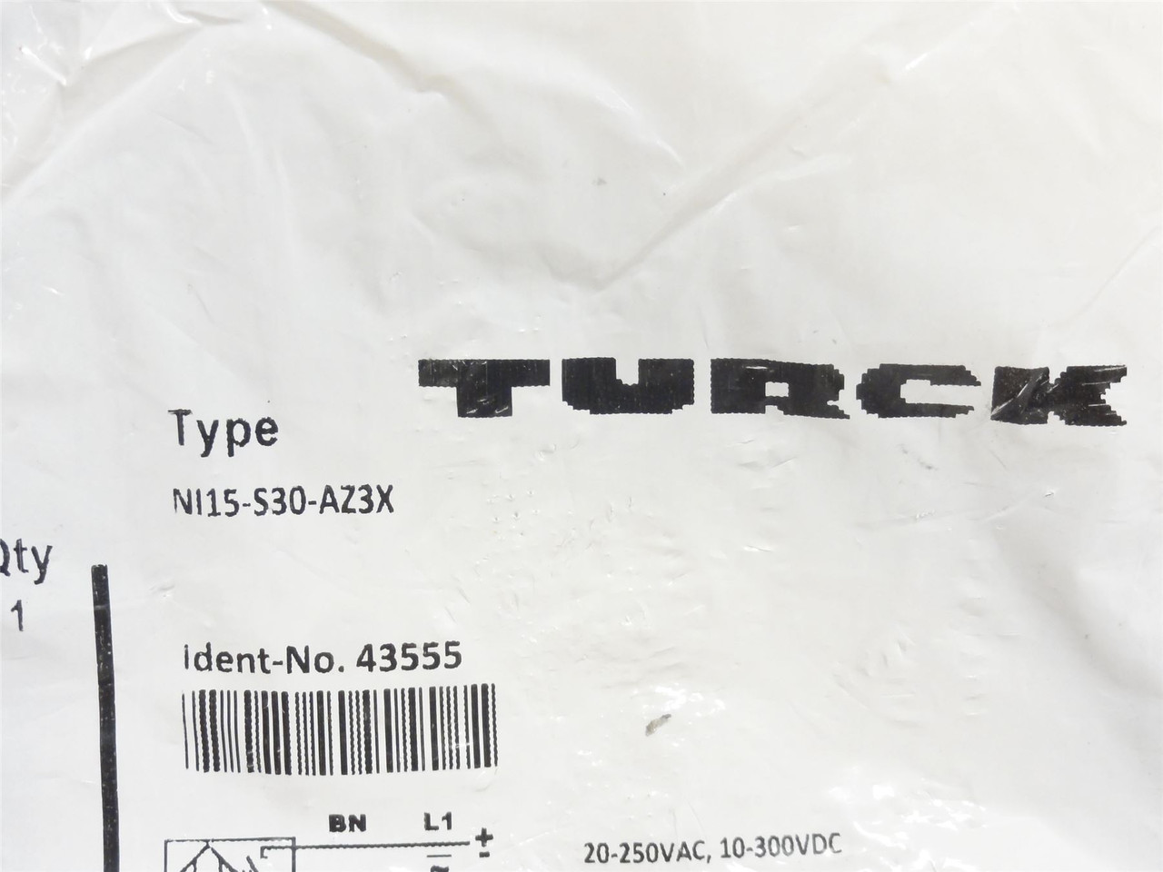 Turck NI15-S30-AZ3X; Inductive Sensor 43555; 20-250VAC