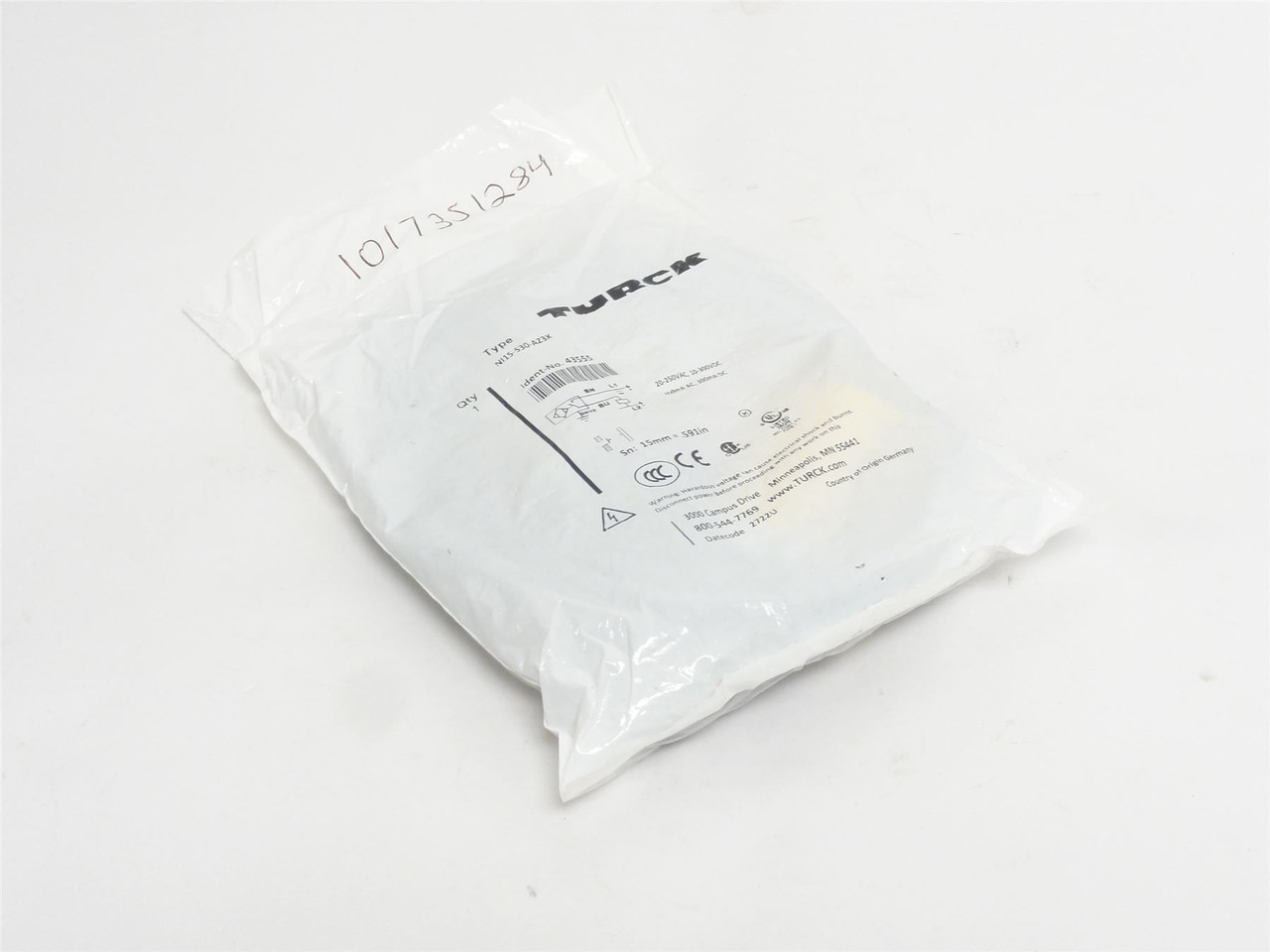 Turck NI15-S30-AZ3X; Inductive Sensor 43555; 20-250VAC