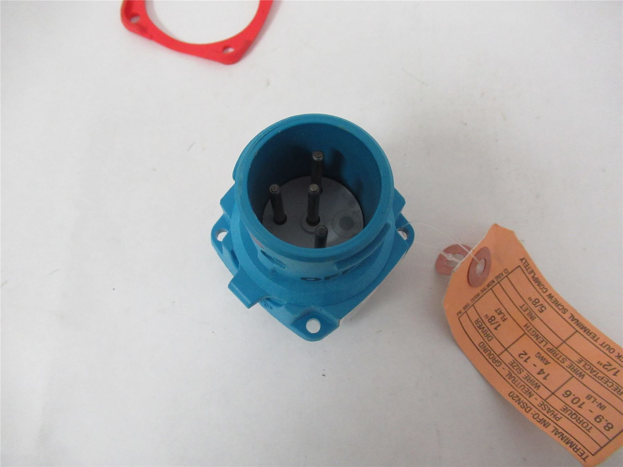 Meltric 63-18043; Male Inlet Connector 20A 480V 3P+G Poly