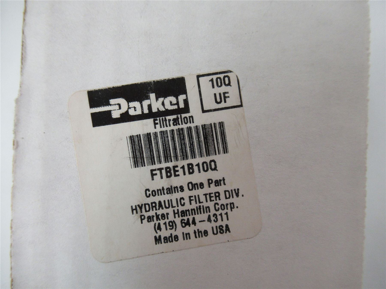 Parker FTBE1B10Q; Hydraulic Filter10 Micron Rating 290 PSID