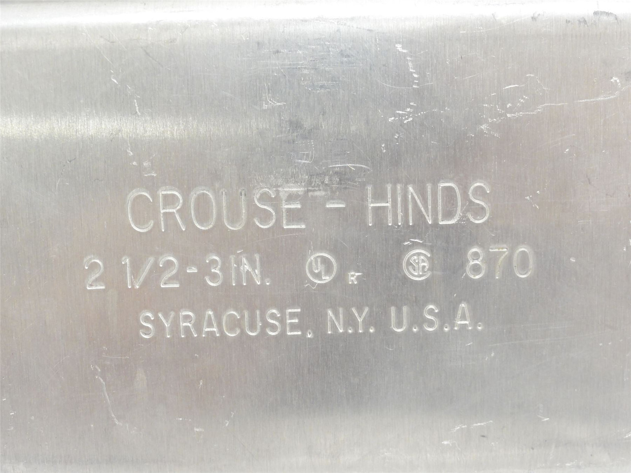 Crouse-Hinds 870; Steel Blank Conduit Body Cover; Form-7