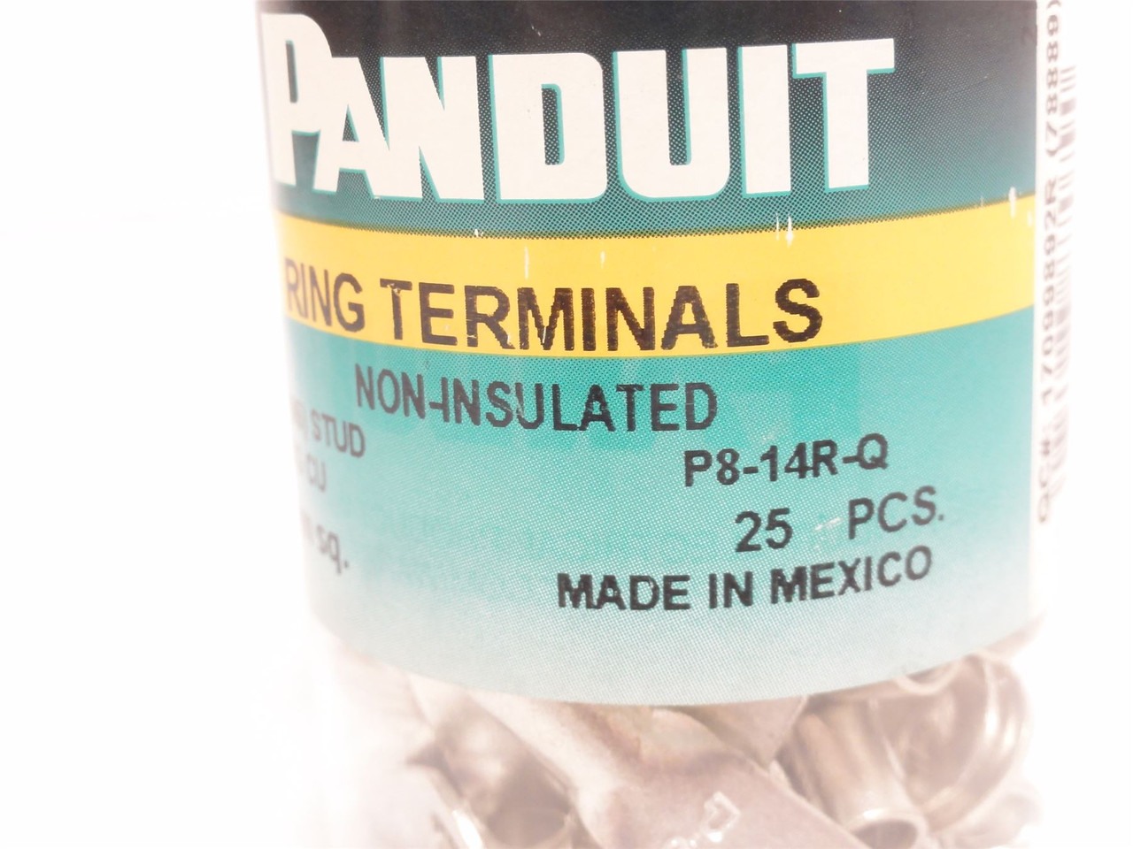Panduit P8-14R-Q; Lot-25 Large Wire Ring Terminals; 8 AWG