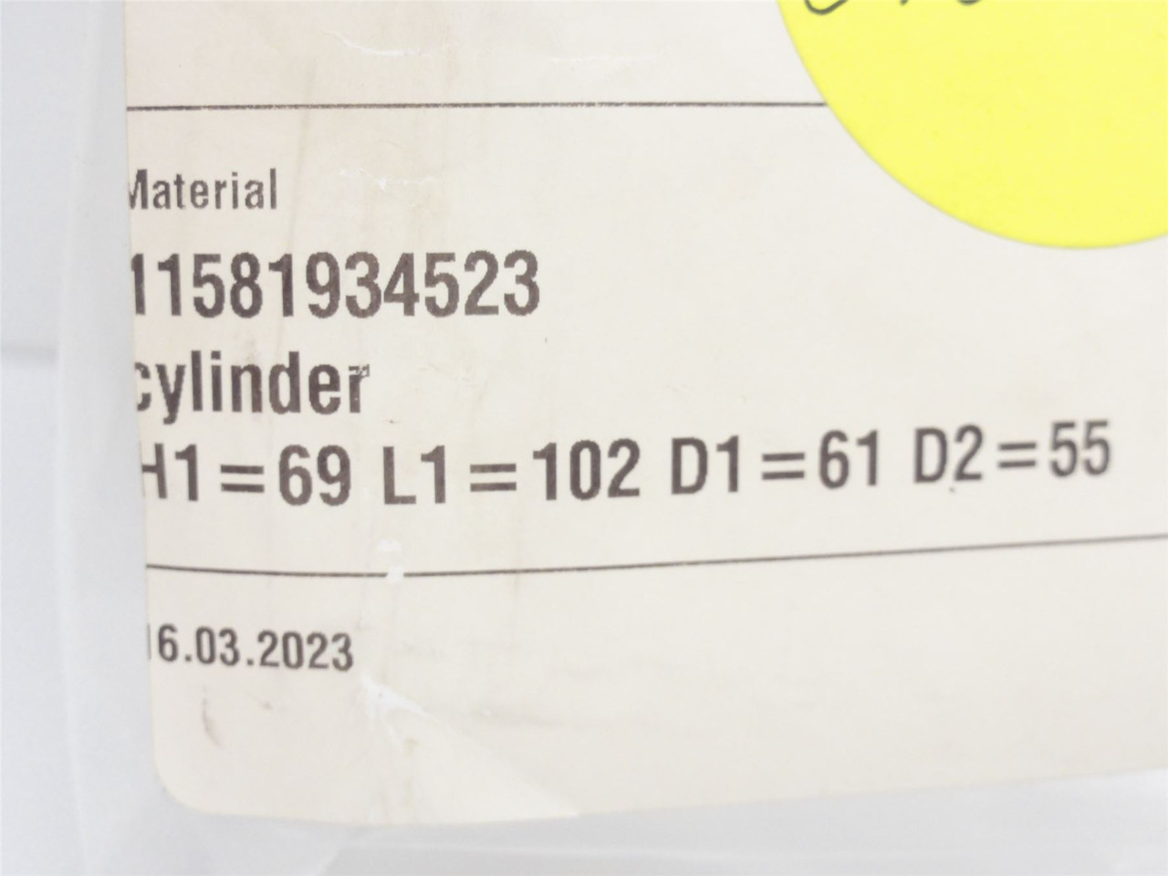 Marel 11581934523; Aluminum Cylinder 102mm Long x 69mm Wide