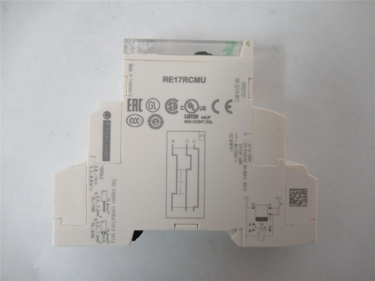Schneider RE17CMU; Timer Off Delay 24VDC 240VAC