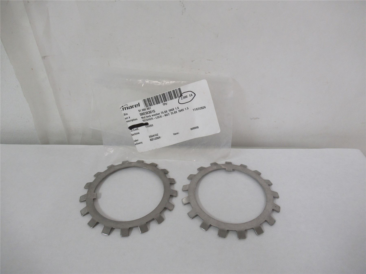 Marel 80383015; Lot-2 Nut Lock Washer 75x104x1.5