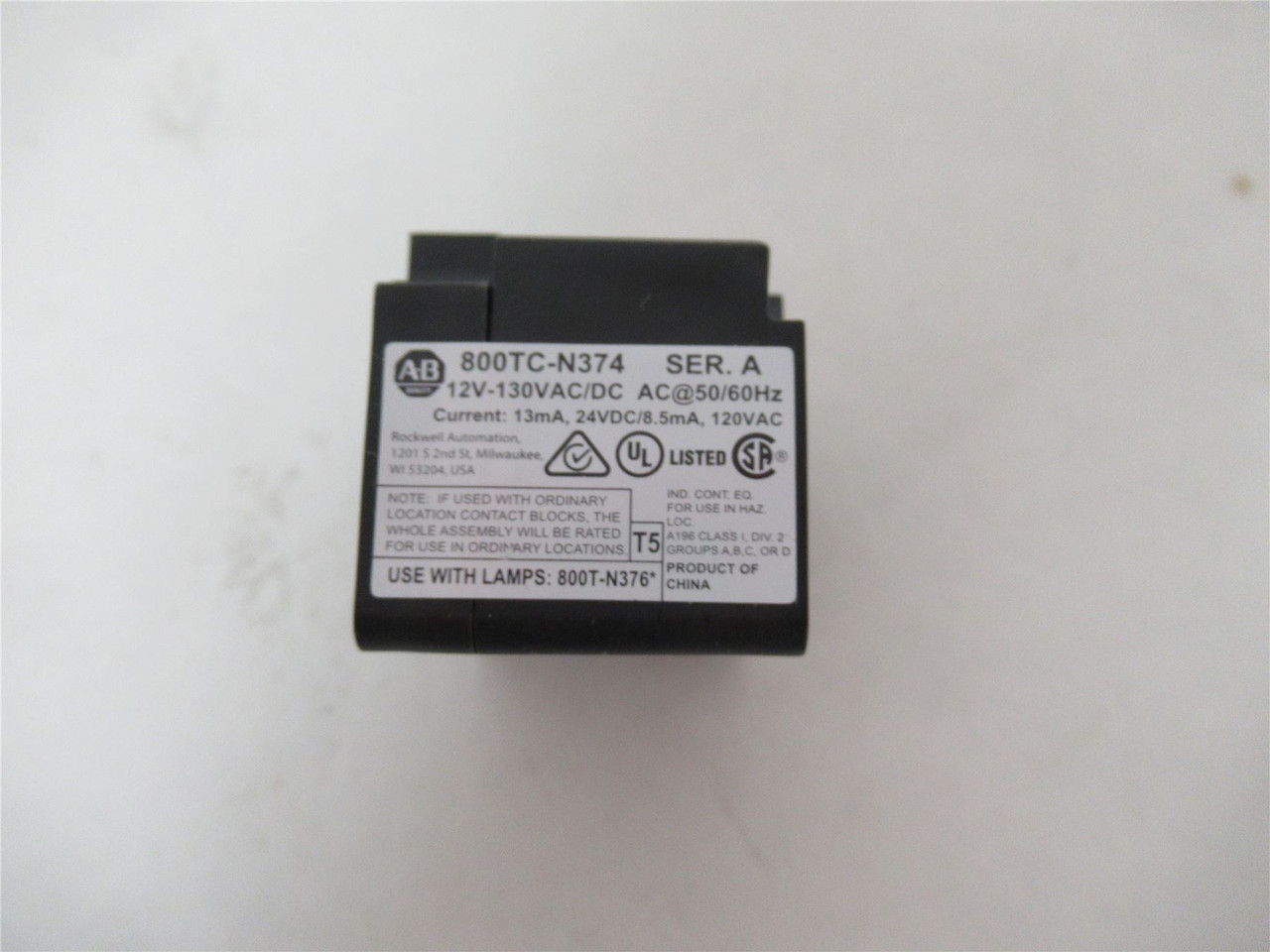 Allen-Bradley 800T-TFXTQH2R; Switch 30mm Pushbutton LED Lamp